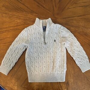 Polo by Ralph Lauren Gray Cable Knit Zip-Up
